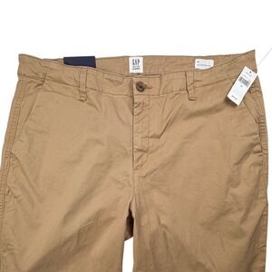 Gap Girlfriend Khaki Pants Womens 14 Tan Mid Rise Stretch Cuffed Chino New